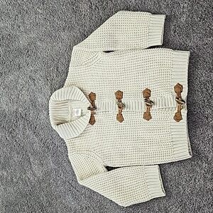 Gymboree Cream Cable Knit Toggle Button Cardigan Sweater sz 4T